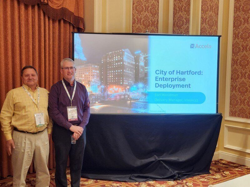 Vision33 Team members at the booth showcasing the City of Hartford's technology plans