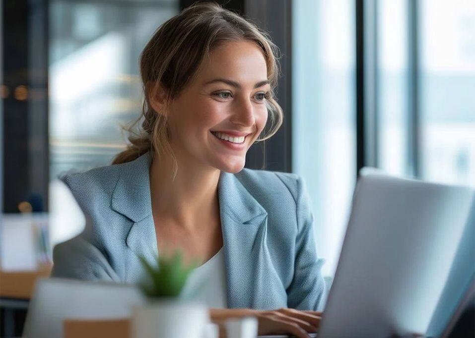 happy-business-woman-looking-at-laptop-screen-in-office-settings-1